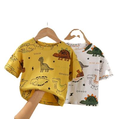 China Breathable Cartoon Dinosaur Boy Print Animal T-shirt Girl's Summer Short Sleeve Children's T-shirt P114 for sale