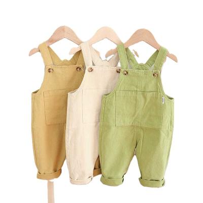 China Breathable Boys And Girls Korean Suspenders 2021 Spring And Autumn Overalls Baby Loose Casual Open Pants P4047 for sale