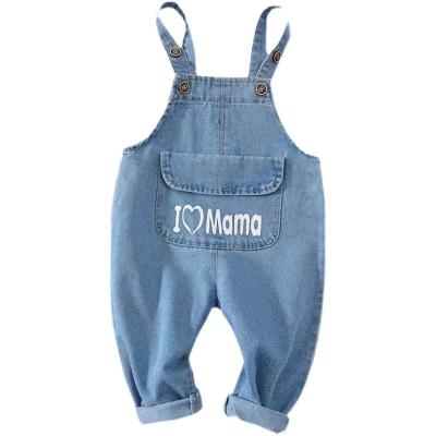 China Spring New Spring Children's Breathable Jeans Suspenders Baby Overalls Children Kids Casual Pants P4940 for sale