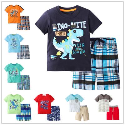 China New British children's summer casual clothes two-piece set short sleeve T-shirt shorts set 1029 01 for sale