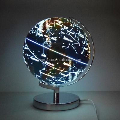 China Physics + Constellation 22.8cm 9inch physical and english map world globe with light by rope for sale