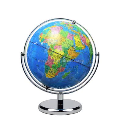 China Education 32cm World 12inch Metal Base Political Globe Geographic Globe With Sturdy Base for sale