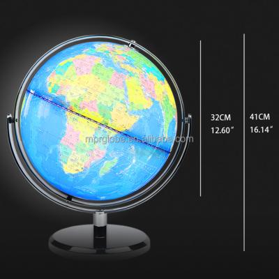 China 12inch Political Illuminated World Globe Political Led Light Lamp for sale