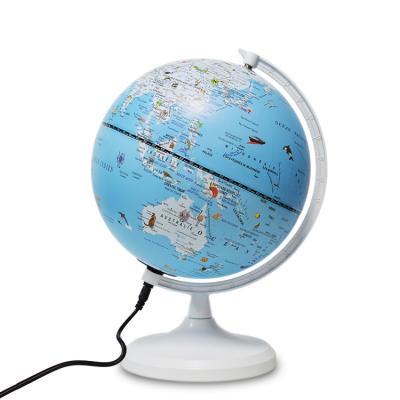 China Educational Cartoon Plastic Earth Globe Plastic Luminous Rotating Plastic Globe World Globe With Light for sale