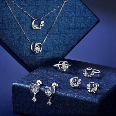 China Dylam Fashion Lady Gift 5A CZ Wholesale Luxury Wedding 925 Zirconia Earring Zircon Necklace Jewelry Set 2022 Silver for sale