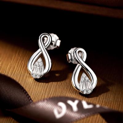 China FASHIONABLE Jewelry 925 Sterling Silver 5A CZ Dylam Pear Huggie Mail Wand Tiny Hypoallergenic Stud Earrings for sale