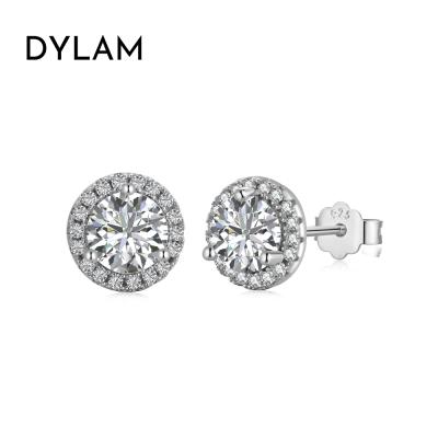 China 2021 Fashion Earring Jewelry Korean Weddings Lead Free Nickel Free Dylam 925 Sterling Silver Shiny Bling 5A CZ Cubic Zircon Stud Earrings for sale