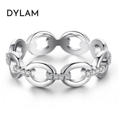 China Dylam CLASSIC 925 Diamond Wholesale Womens Gold 18k Sterling Silver Fashion Ladies Jewelry With stone designs for girls quality ring for sale