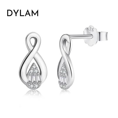 China Wholesale CLASSIC/OFFICE/TRENDY Dylam fashion love infinity earring pear shape hooks drop charm gold plated 925 sterling silver circle earing for women for sale