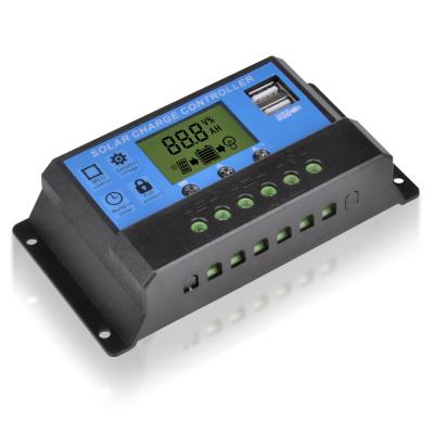 China Auto Charger Controller 12/24/48V 10A 20A 30A Multiple Protect Function LCD PWM Solar Controller for sale