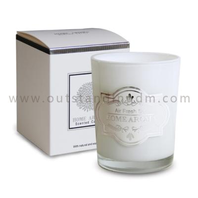 China Sniffed 2022 New Design China Candle Paraffin Wax White Glass Candles Jars Candle Factory for sale