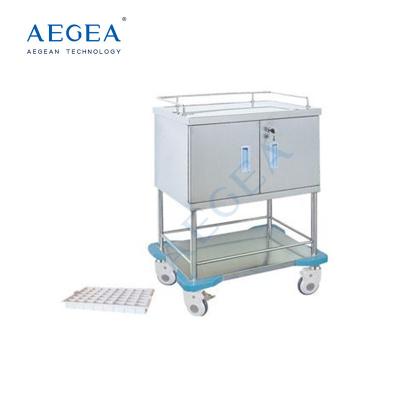 China AG-SS057 Stainless steel with one door locking key medical crash cart for sale