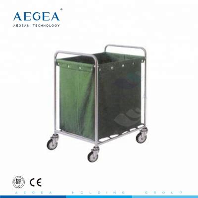 China AG-SS013 hospital stainless steel hospital linen carts with a suspending bag for sale