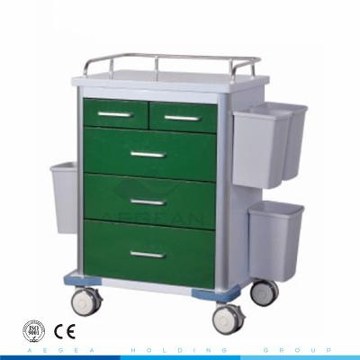 China AG-GS002 dark green multifunction hospital used medical trolley cart for sale for sale