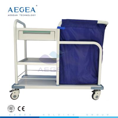 China AG-SS017B mobile stainless steel hospital trolley used laundry cart for sale