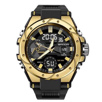 China Wholesale Design Alarm Sanda New 3313 Quartz Movement Electronic Sports Watch For Men Waterproof Luminous LED Alarm Watch for sale