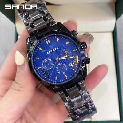 China Wholesale fashionable day/date design new Sanda 9014 for business men combine Reloj fashion style quartz movement calendar wrist watch for sale