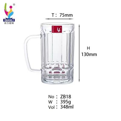 China CLASSIC high quality glass beer mugs reasonable price glassware box brown package hot sale beer mug with handle for sale