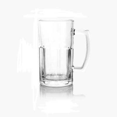 China Factory Sale New Products Stocked Glass Tumblers Cups 565Ml Beer Milk Glass Transparent Mug for sale