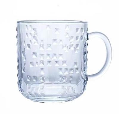 China CLASSIC fashion and Nice popular design mug sublimation glass water mugs regulrar shape with handle for sale