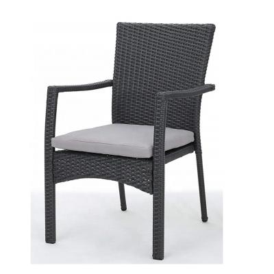 China Durable Stable Stackable Furniture For Table Chair Cushions pe Garden Wicker Patio Rattan Outdoor Bistros Armchair for sale