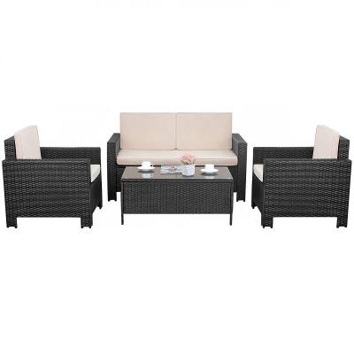 China 2020 Price Stable Durable Outdoor Aluminum Plastic Wicker Patio Sectionals Pe Rattan Furniture Poly Garden Sofa Set for sale