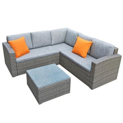 China Durable Stable Sectionals Set Furniture Outside Patio Wicker Synthetic Waterproof Garden Rattan Outdoor Sofa for sale