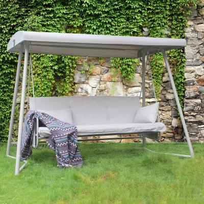 China Durable Outdoor Stable 3 Seater Patio Porch Swing Chair Outdoor Garden Swing Chair Glider with Canopy Cushion and Adjustable Back Porch Swing for sale