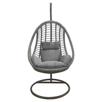 China Durable Stable Rack Swing Patio Balconly Park Bench Egg Chairs Rattan Plastic Rocking Outdoor Garden Hanging Chair for sale