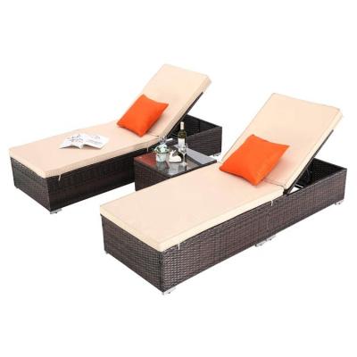 China Durable Stable Outdoor Aluminum Rattan Wicker Frame Patio Sofa Lounge Chaise Beach Chair All Weather Sun Sofa for sale