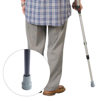 China Accessories Gray Rubber Cane Anti-Skid Walking Stick Crutch Strong Grips Rubber Bottom End Crutch Grip Non Slip Cane Pad for sale