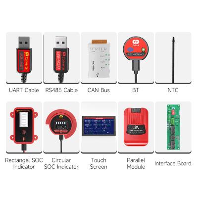 China FR-4 Daly Smart BMS Lifepo 4 Li-ion Accessories 3s-24s 30A-500A 4s 8s 16s Screen LCD Touch Control Display and BT CAN TRANSPORT Light Board for sale