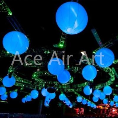 China Portable And Reuse Customized 1.5m Diameter Decor Inflatable Ball Club Hanging Lighting Sphere Balloon For Decoration for sale