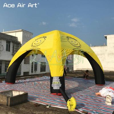 China Portable yellow advertising inflatable spider tent sports tent sunshade with tarpaulin can be used for outdoor display or promotion for sale