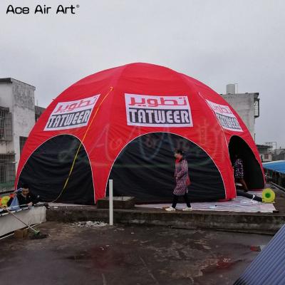 China Diameter 10m portable red canopy tent inflatable dome tent with logo and zipper door for advertising/commercial promotion/outdoor party for sale