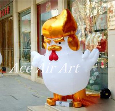 China Air Leak And Inflate Continuously 2m Tall Inflatable Rooster Model For Store Opening Celebrations For Chinese Year Of Rooster for sale