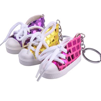 China Promotion Cute Lace Up Mini 3D Sneaker Printed Bag Key Chain Blingbling Shoe Fashion Car Key Chain for sale