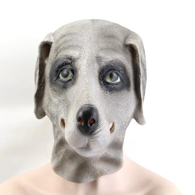 China 100% Natural Latex Dog Costume Party Mask Halloween Cosplay Animal Face Head Mask for sale