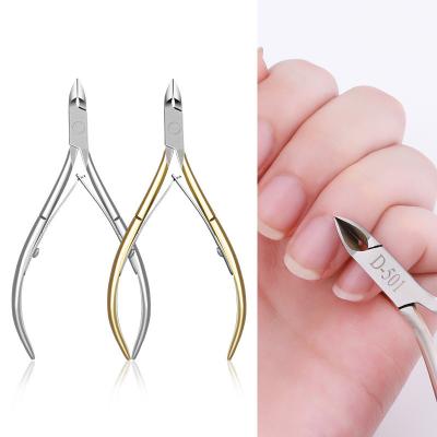 China Left Handed Scissors Wholesale Professional Stainless Steel Cuticle Nail Clipper Scissors Manicure Beauty Care Tools D-501 for sale