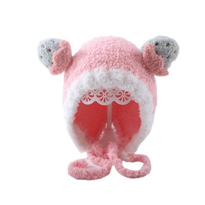 China COMMON hot sale cartoon fruit knit warm baby hat kids plush hats for sale