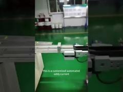 Eddy current non-destructive online automatic inspection of piston pin video