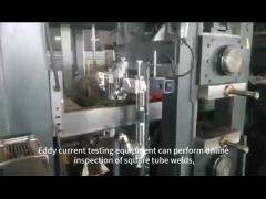 Eddy current non-destructive flaw detector online automatic detection of square pipe weld video