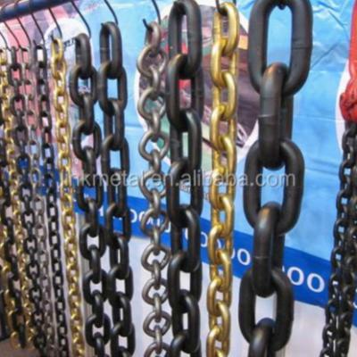 China High Strength Alloy Steel EN818-2 Rigging Black Painted Mild Steel Link Chain G80 Lifting Chain for sale