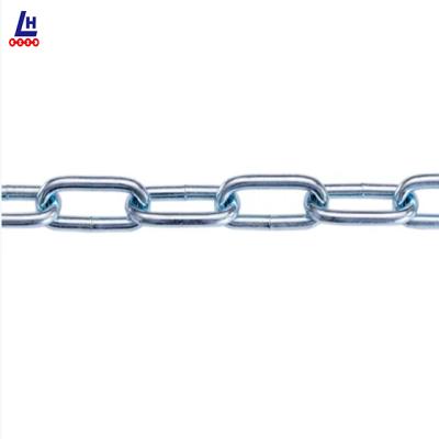 China Korean Standard Lifting 3-19mm Galvanized Link Chain Q235 Q195 Long Link Chain Welded Steel Link Chain for sale