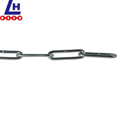 China DIN763 Factory Din 766 Galvanized Steel Rigging Chain Welded Long Link Chain Lifting Chain for sale