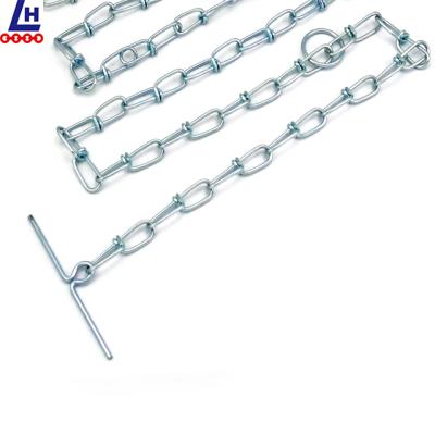 China Chain Drag Electro Galvanized One Piece Double Loop Chain For Dog Chain /Pet Chain for sale