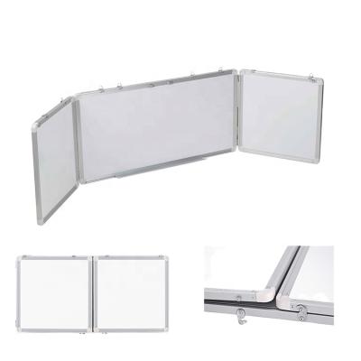 China Magnetic Dry Erase Foldable Whiteboard With 3 Pcs Whiteboards 100x300cm for sale