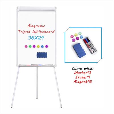 China Easy to write and clean the best-selling Flip Chart Whiteboard With Stand Magnetic Tripod for sale