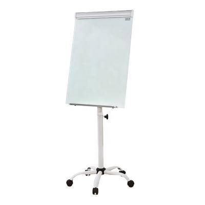 China Adjustable In Size Flip Chart Easel Magnetic Glass Whiteboard With Wheels for sale