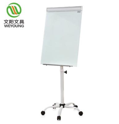 China Adjustable in Height 4mm Tempered Magnetic Whiteboard Easel Whiteboard Glass Flip Chart Holder for sale